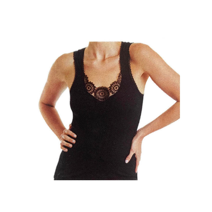 MERINO SKINS Ladies Dianthe Tank Top Thermal Merino Wool Rich Thermals - Black-0