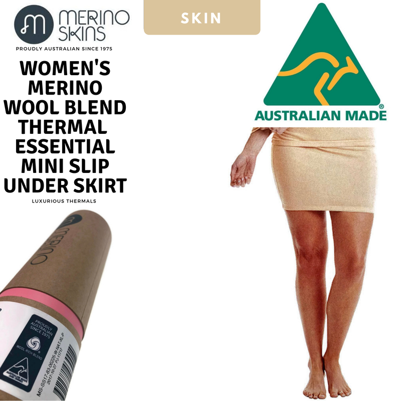 Load image into Gallery viewer, MERINO SKINS Womens Mini Slip Under Skirt Thermal Wool Wool Underwear - Skin-1

