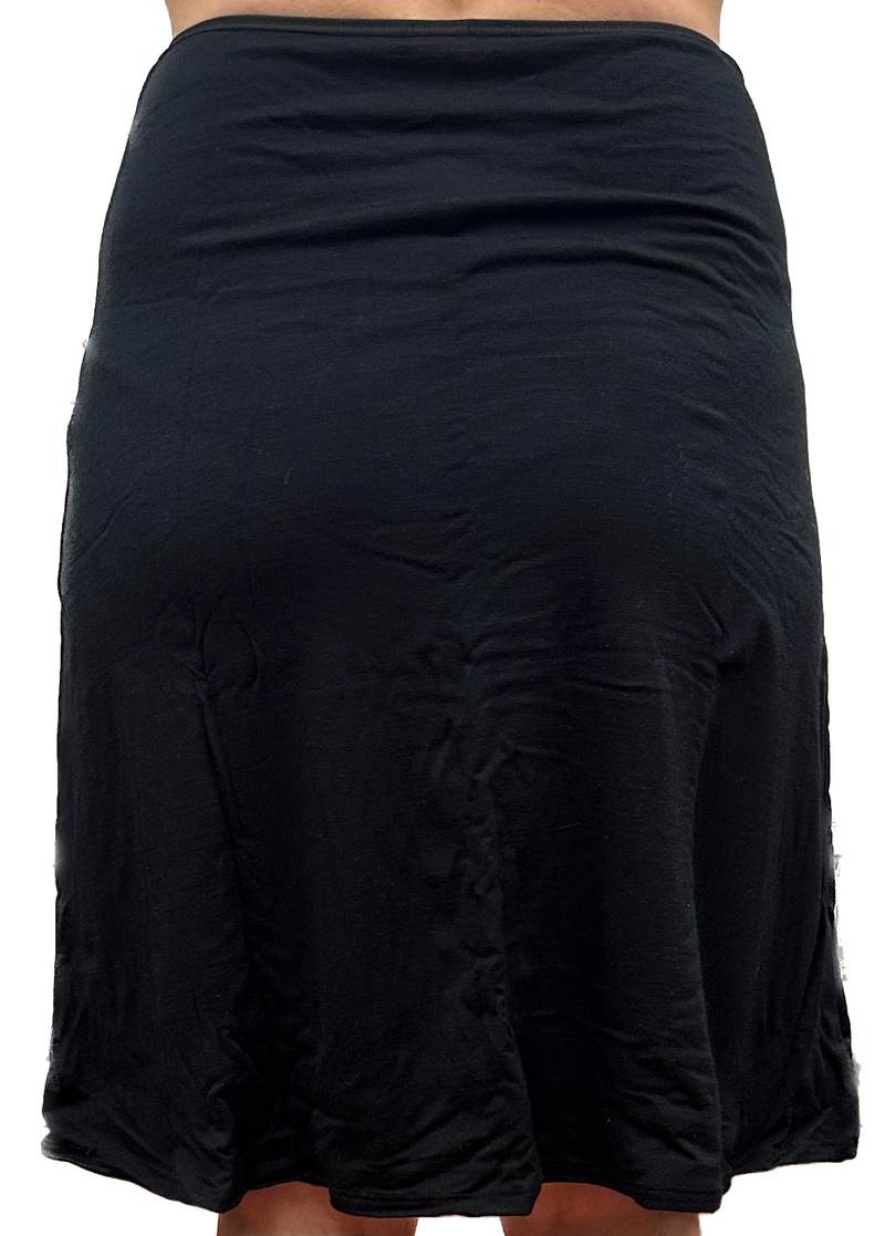 Load image into Gallery viewer, Merino Skins Essential A-Line Slip Under Skirt Thermal Wool Underwear - Black-3
