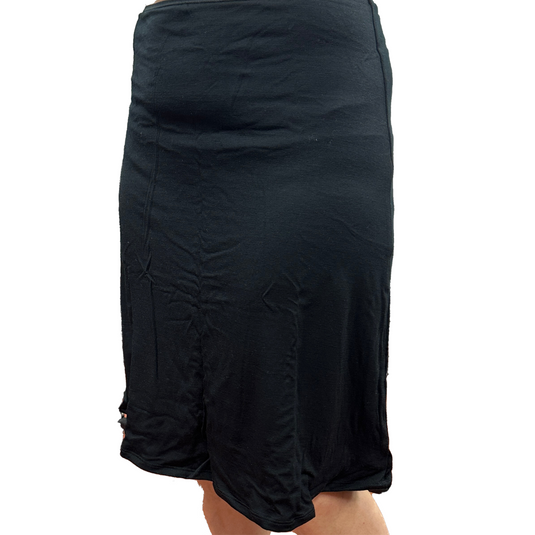 Merino Skins Essential A-Line Slip Under Skirt Thermal Wool Underwear - Black-1