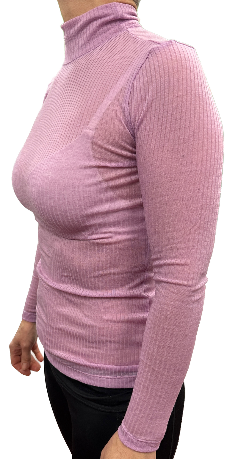 Load image into Gallery viewer, Merino Skins Womens Verona Funnel Neck Long Sleeve Thermal Underwear - Hyacinth-1
