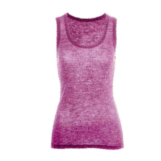 MERINO SKINS Wool Ladies V-Neck Tee Thermal Top Sleeveless Tank - Hyacinth-4