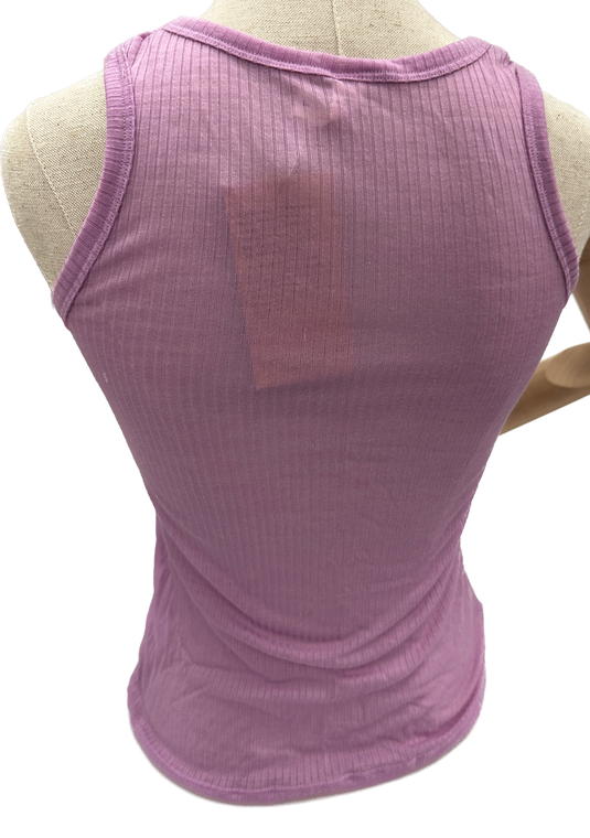 MERINO SKINS Wool Ladies V-Neck Tee Thermal Top Sleeveless Tank - Hyacinth-3