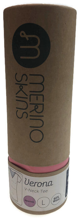 Load image into Gallery viewer, MERINO SKINS Ladies Verona V-Neck Tee Thermal Top Wool Blend Thermals - Hyacinth-4
