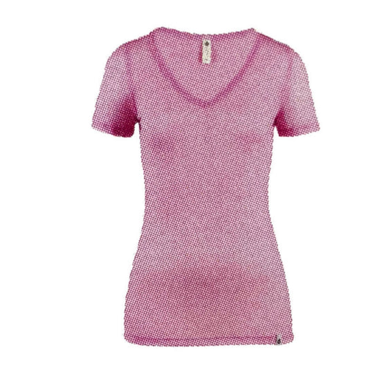 MERINO SKINS Ladies Verona V-Neck Tee Thermal Top Wool Blend Thermals - Hyacinth-0