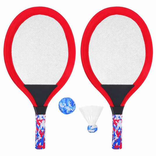 2x Kids Beach Backyard Tennis Racquets Badminton Training Rackets - Assorted Colours-2