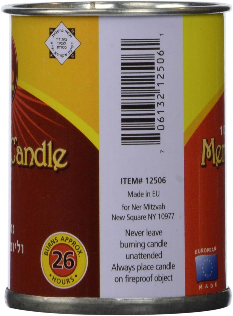 Load image into Gallery viewer, Ner Mitzvah 1 Day Memorial Candle in Tin Jar Jewish Yartzeit - Made in Europe-4
