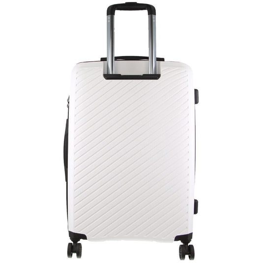 Monaco Checked Luggage Bag Travel Carry On Suitcase 75cm (124L) - White-4