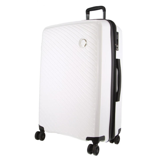 Monaco Checked Luggage Bag Travel Carry On Suitcase 75cm (124L) - White-1