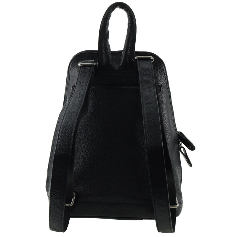 Load image into Gallery viewer, Milleni Womens Twin Zip Backpack Nappa Italian Leather Travel Bag - Black-2
