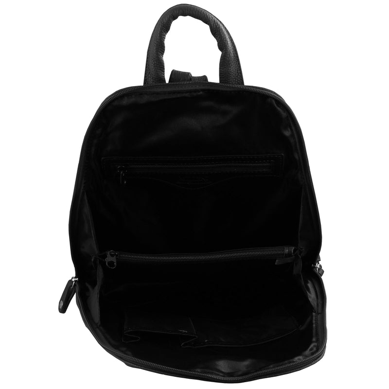 Load image into Gallery viewer, Milleni Womens Twin Zip Backpack Nappa Italian Leather Travel Bag - Black-3
