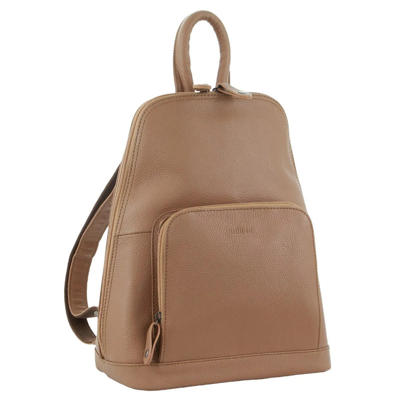 Load image into Gallery viewer, Milleni Womens Twin Zip Backpack Nappa Italian Leather Travel Bag - Burro-0

