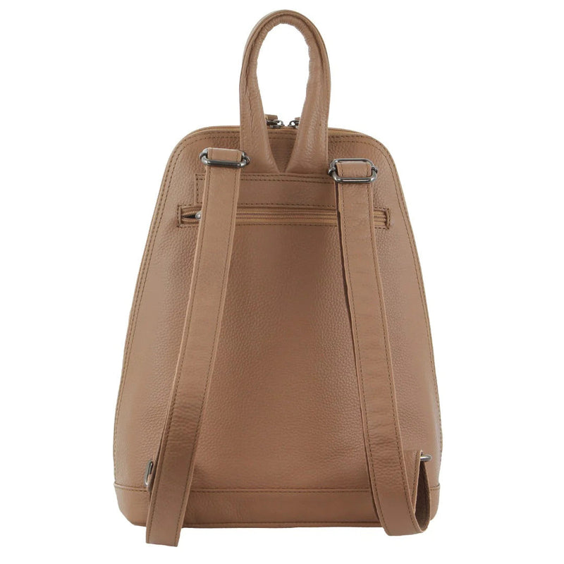 Load image into Gallery viewer, Milleni Womens Twin Zip Backpack Nappa Italian Leather Travel Bag - Burro-3
