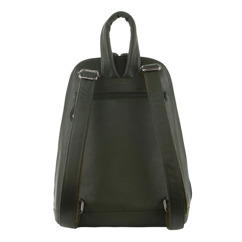 Load image into Gallery viewer, Milleni Womens Twin Zip Backpack Nappa Italian Leather Travel Bag - Grape Leaf-3
