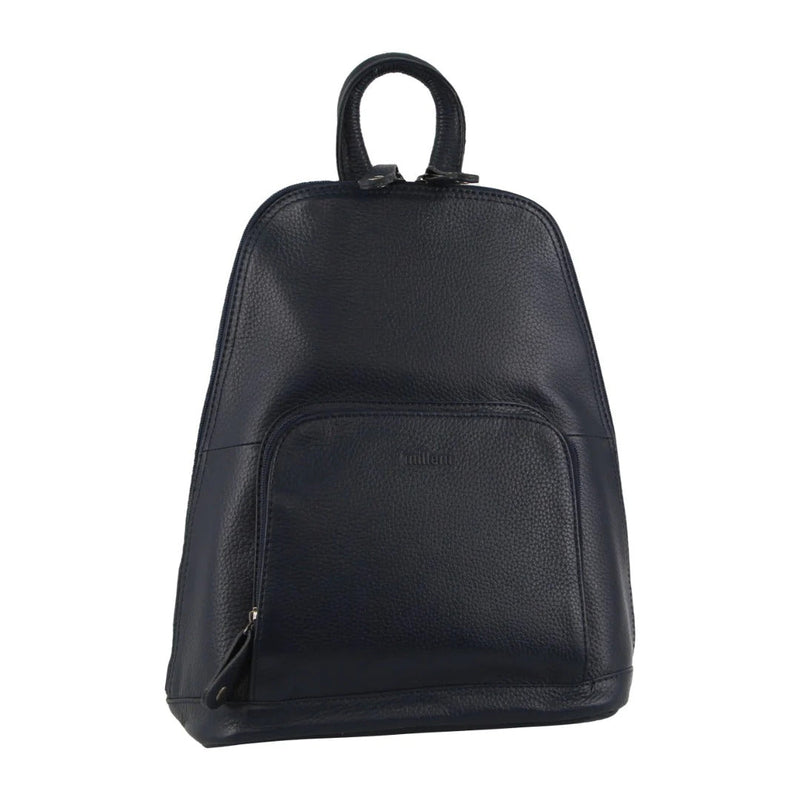 Load image into Gallery viewer, Milleni Womens Twin Zip Backpack Nappa Italian Leather Travel Bag - Navy-0
