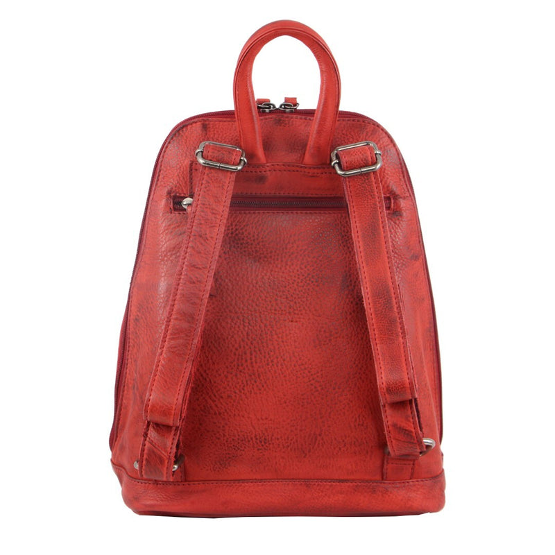 Load image into Gallery viewer, Milleni Genuine Italian Leather Soft Leather Backpack Travel Bag - Red-3

