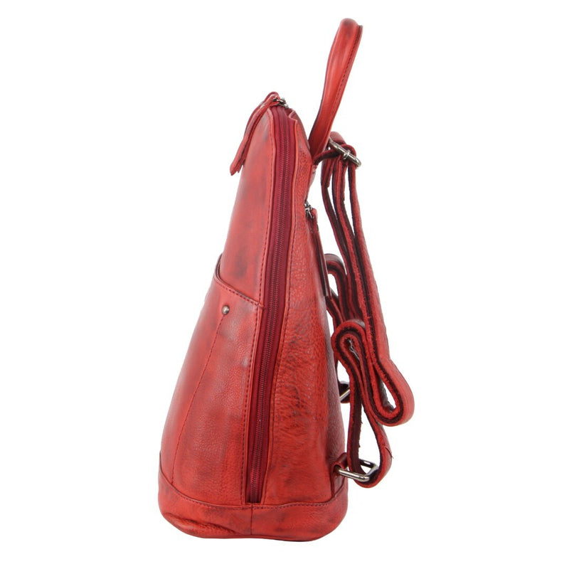 Load image into Gallery viewer, Milleni Genuine Italian Leather Soft Leather Backpack Travel Bag - Red-2
