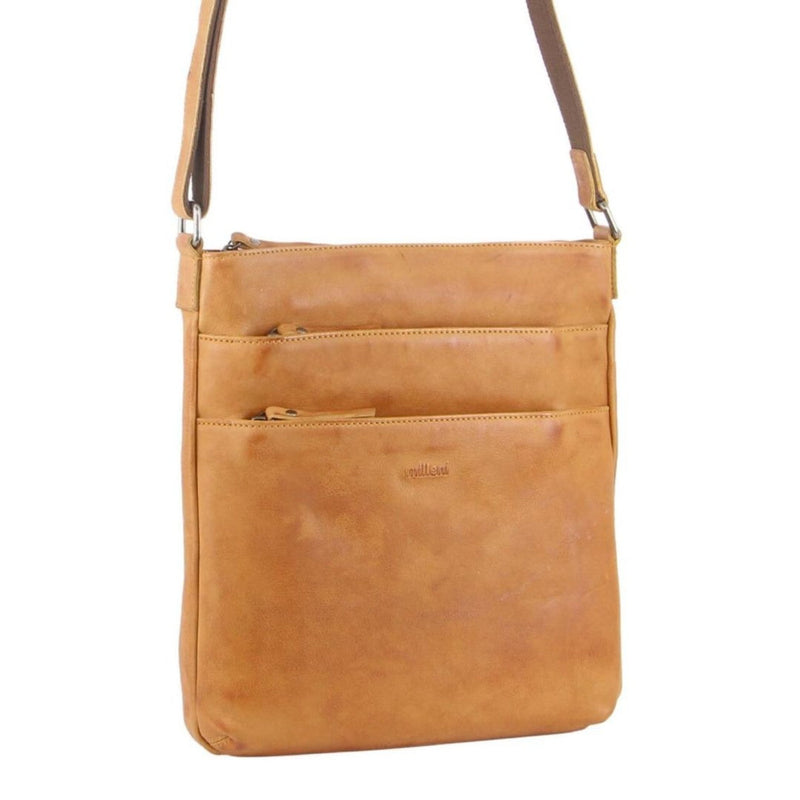 Load image into Gallery viewer, Milleni Womens Italian Leather Bag Soft Nappa Leather Cross-Body Travel - Caramel-1
