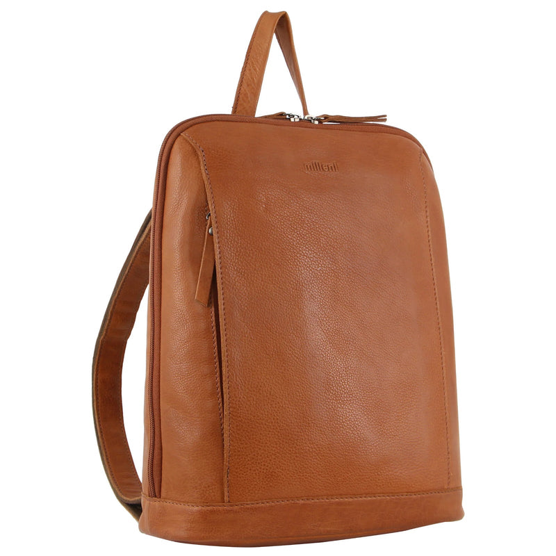 Load image into Gallery viewer, Milleni Ladies Backpack Shoulder Bag Nappa Leather Womens Rucksack - Cognac-0
