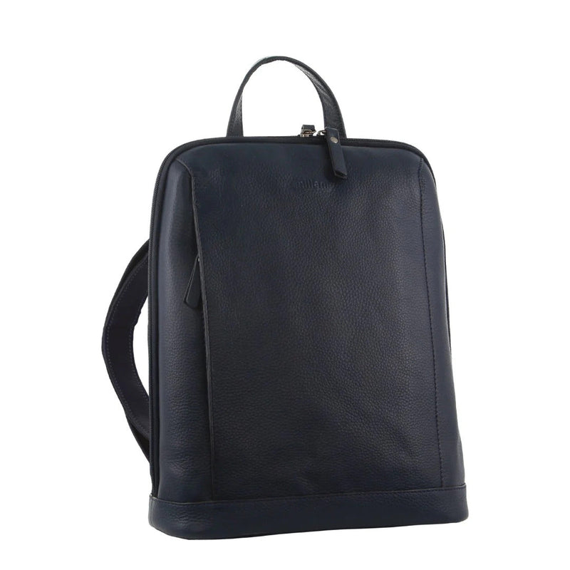 Load image into Gallery viewer, Milleni Ladies Backpack Nappa Leather Womens Shoulder Bag Rucksack Travel - Navy-1
