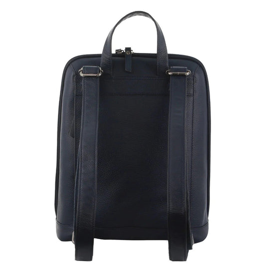 Milleni Ladies Backpack Nappa Leather Womens Shoulder Bag Rucksack Travel - Navy-3