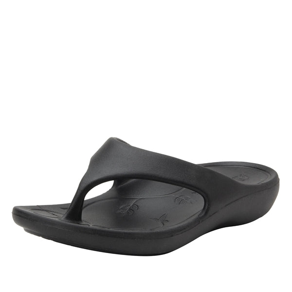 Load image into Gallery viewer, Alegria Womens ODE Thongs Flip Flops Sandals Clog - Black-0
