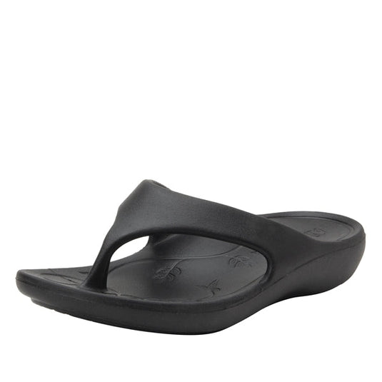 Alegria Womens ODE Thongs Flip Flops Sandals Clog - Black-0