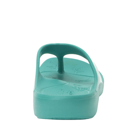 Alegria Womens Ode Flip Flop Thongs Summer Slip On - Aqua Gloss-4