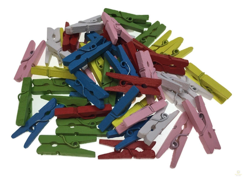 Load image into Gallery viewer, 600pcs MINI WOODEN PEGS Natural Craft Baby Shower Clothes Pin Scrapbook 35mm-1
