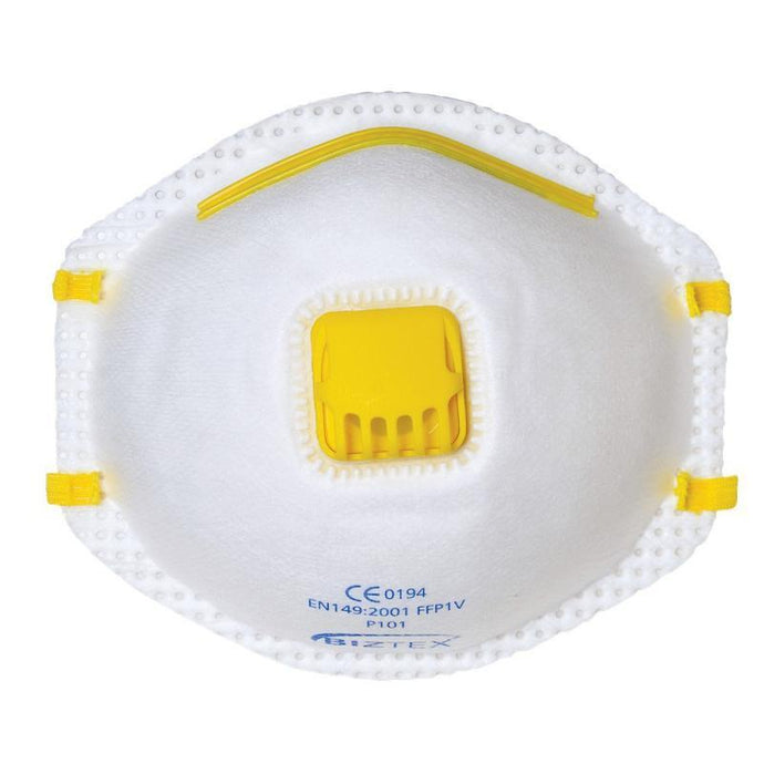 1 Pack of 10x FFP1 Valved Dust Mist Respirator Face Mask - White-0