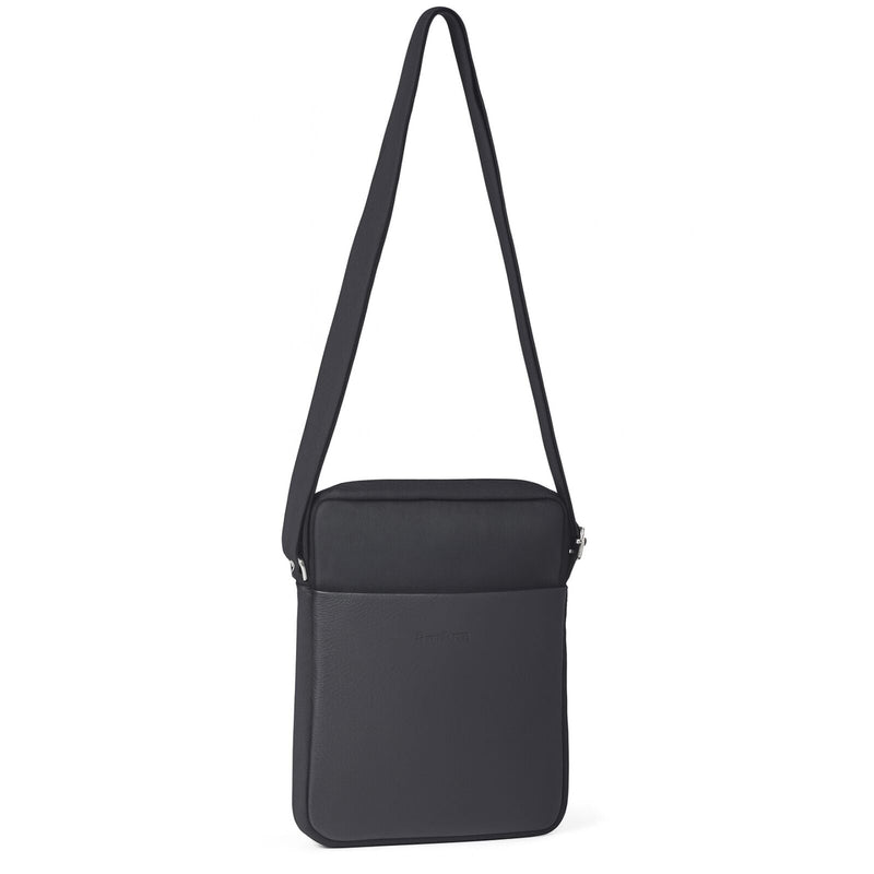 Load image into Gallery viewer, Pierre Cardin Mens Italian Leather iPad Cross Body Bag with Nylon Trim- Black-0
