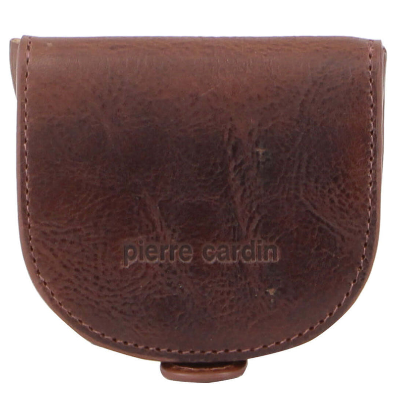 Load image into Gallery viewer, Pierre Cardin Italian Leather Coin Purse Genuine Wallet RFID Protection - Cognac-2
