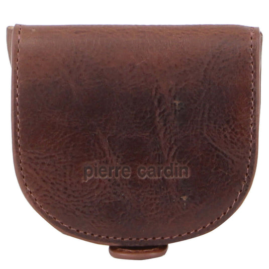 Pierre Cardin Italian Leather Coin Purse Genuine Wallet RFID Protection - Cognac-2