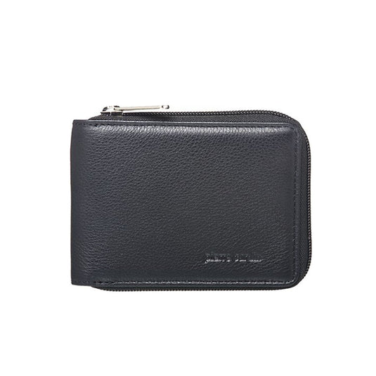 Pierre Cardin Mens Genuine Leather Zip Around Wallet w/ RFID Guard - Black-2