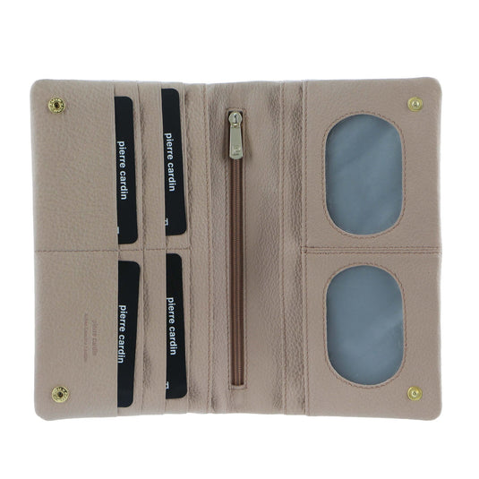 Pierre Cardin Ladies Womens Genuine Leather Bi-Fold RFID Purse Wallet - Blush-1