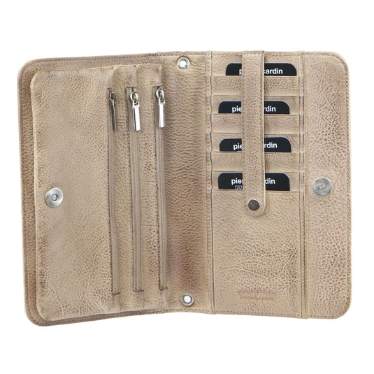 Pierre Cardin Ladies Womens Clutch Leather Wallet Purse RFID Protected - Latte-2