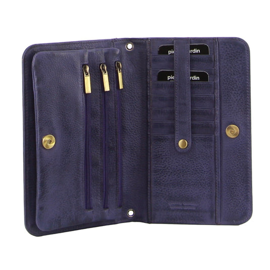 Pierre Cardin Ladies Womens Clutch Leather Wallet Purse RFID Protected - Purple-3