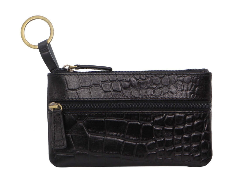 Load image into Gallery viewer, Pierre Cardin Ladies Womens Genuine Leather RFID Coin Purse Wallet - Black (Croc)-0

