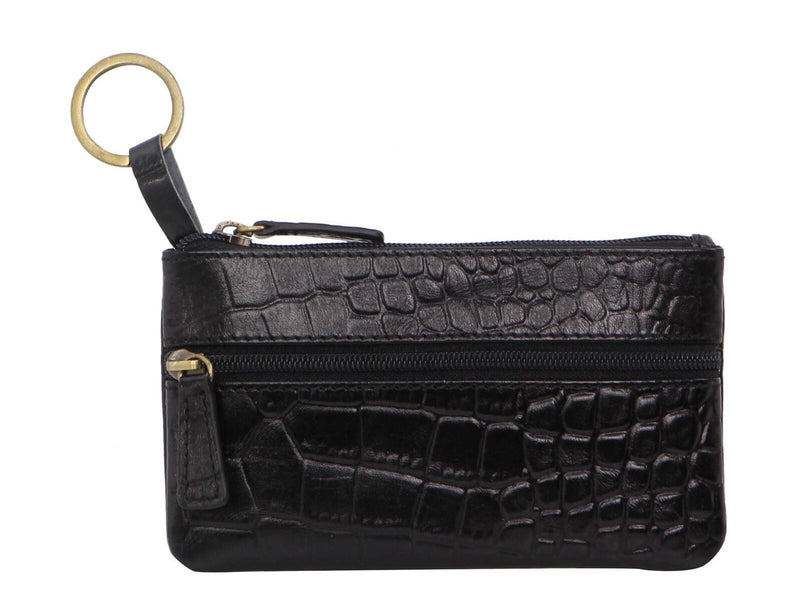 Load image into Gallery viewer, Pierre Cardin Ladies Womens Genuine Leather RFID Coin Purse Wallet - Black (Croc)-1
