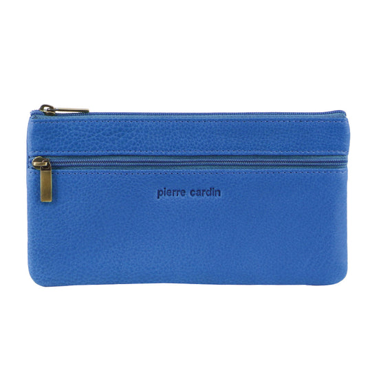 Pierre Cardin Ladies Womens Genuine Soft Leather Wallet Case Purse - Aqua-0