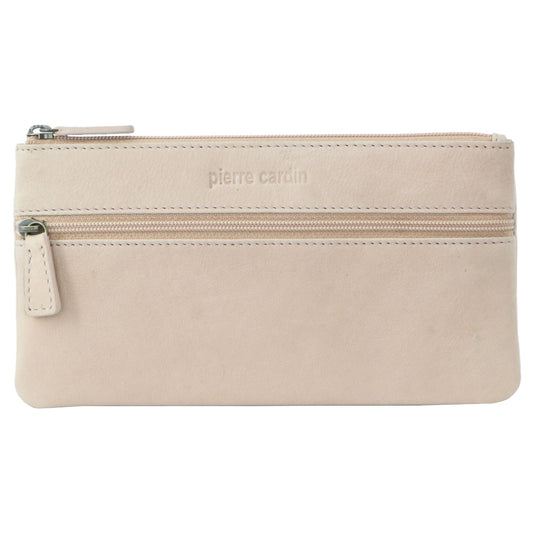 Pierre Cardin Ladies Womens Genuine Soft Leather Wallet Purse - Light Pink-0