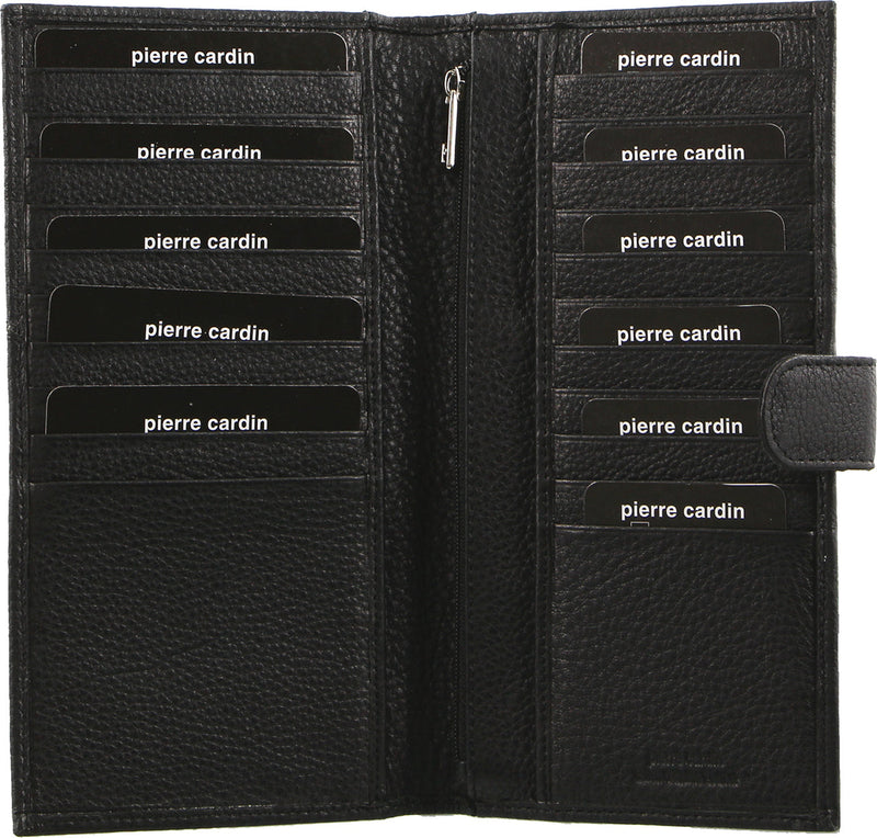 Load image into Gallery viewer, Pierre Cardin Leather Passport Holder Travel Wallet w/ RFID Protection - Black-1
