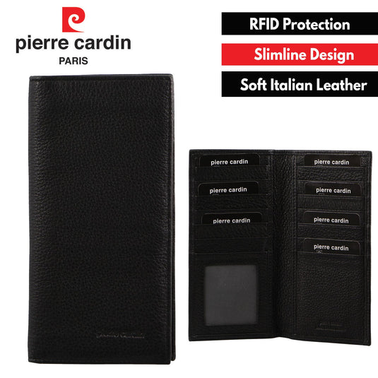 Pierre Cardin Mens Italian RFID Protected Leather Suit Wallet - Black-1