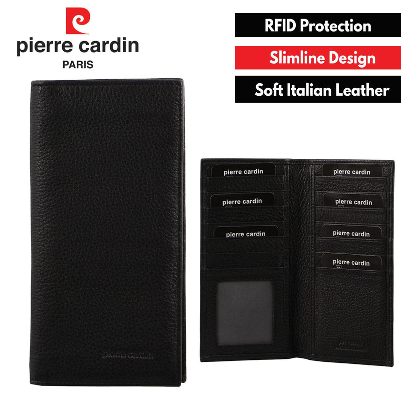Load image into Gallery viewer, Pierre Cardin Mens Italian RFID Protected Leather Suit Wallet - Black-3
