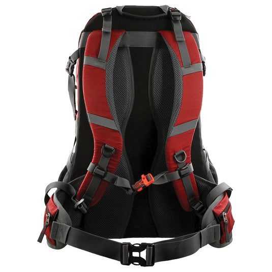 Pierre Cardin RFID Backpack Bag Hiking Trekking School Travel Camping Waterproof 57 Litre - Red-3