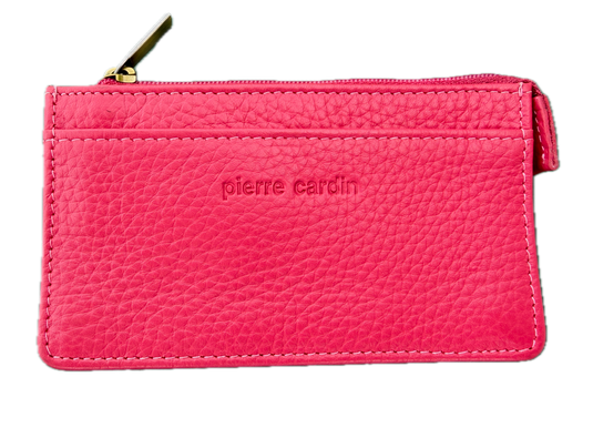 Pierre Cardin Womens Soft Italian Leather Coin Purse Holder Wallet - Hot Pink-0