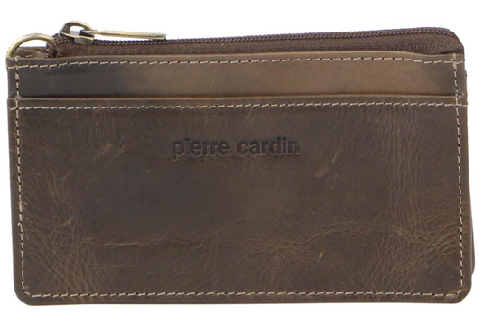 Pierre Cardin Womens Soft Italian Leather Coin Purse Holder Wallet - Mushroom-0