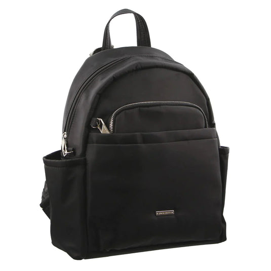 Pierre Cardin Nylon Backpack RFID Anti-Theft Slash Proof - Black-0