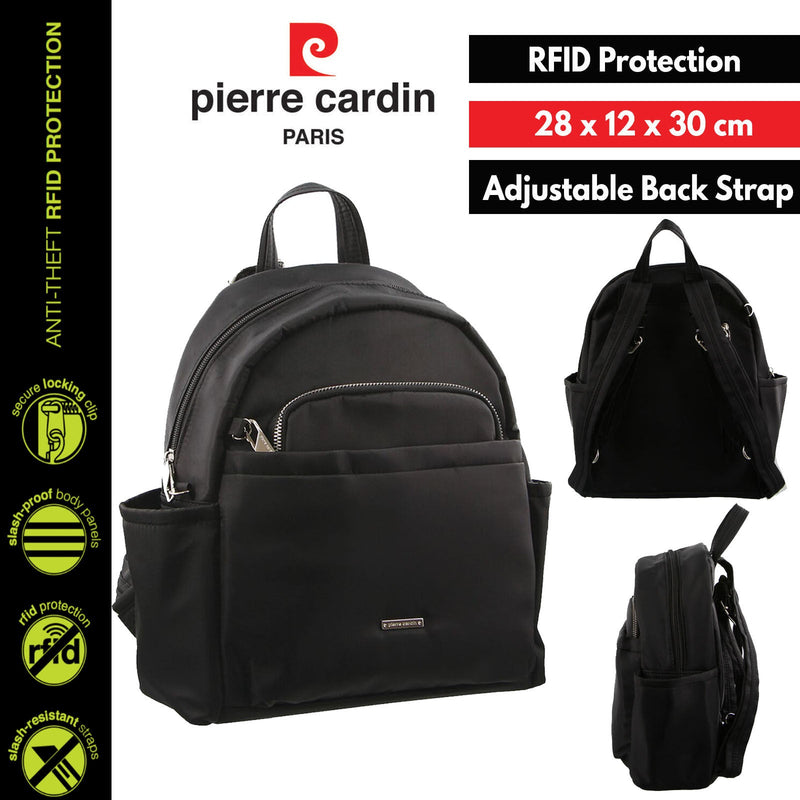 Load image into Gallery viewer, Pierre Cardin Nylon Backpack RFID Anti-Theft Slash Proof - Black-1
