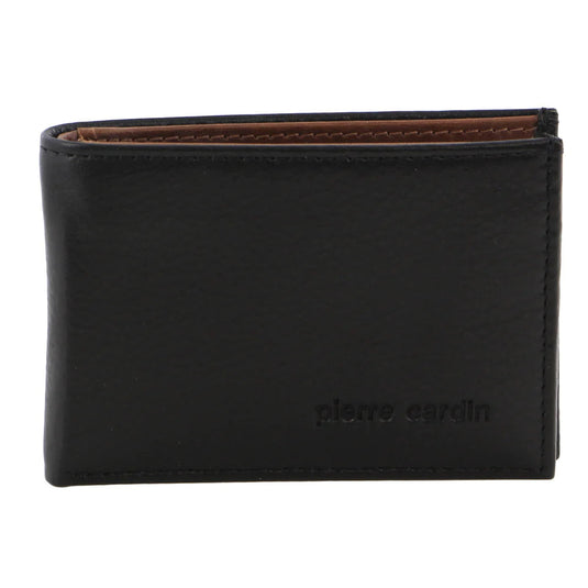 Pierre Cardin Mens Leather RFID Italian Two-Tone Wallet - Black Cognac-2
